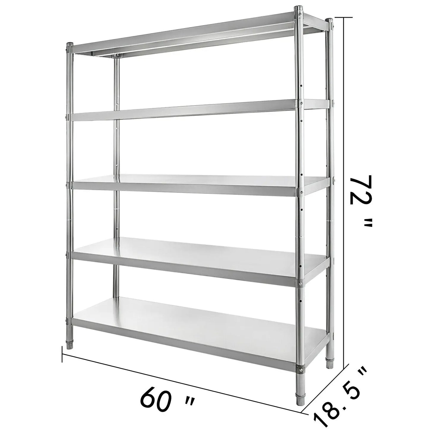 4-Tier 5-Tier Stainless Steel Storage Rack Shelf