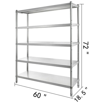 4-Tier 5-Tier Stainless Steel Storage Rack Shelf