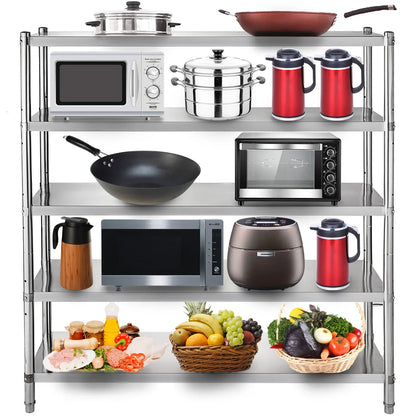 4-Tier 5-Tier Stainless Steel Storage Rack Shelf