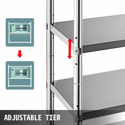 4-Tier 5-Tier Stainless Steel Storage Rack Shelf