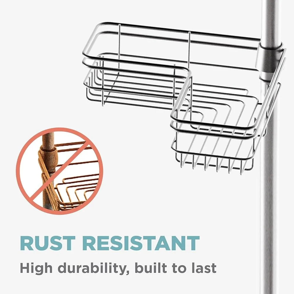 Adjustable Tension Pole Shower Caddy Corner Organizer