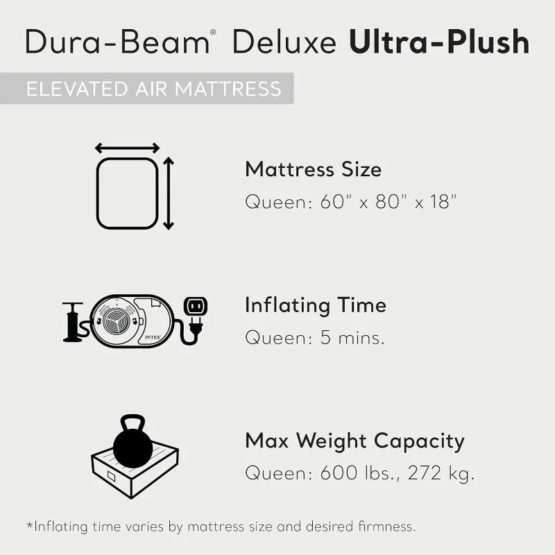 Deluxe Ultra Plush Air Mattress with Headboard