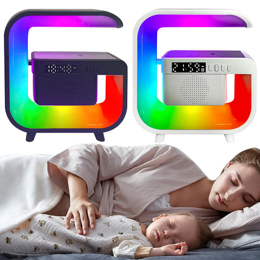 Alarm Clock with Wireless Charging Station Bluetooth