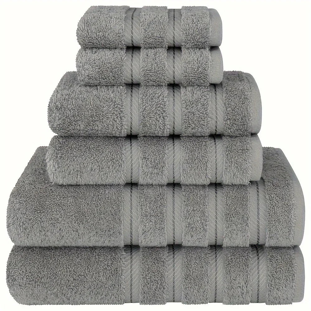 6PCS Soft Linen Luxury Towel Set