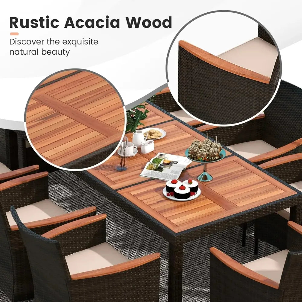 10 Piece Patio Rattan Dining Set