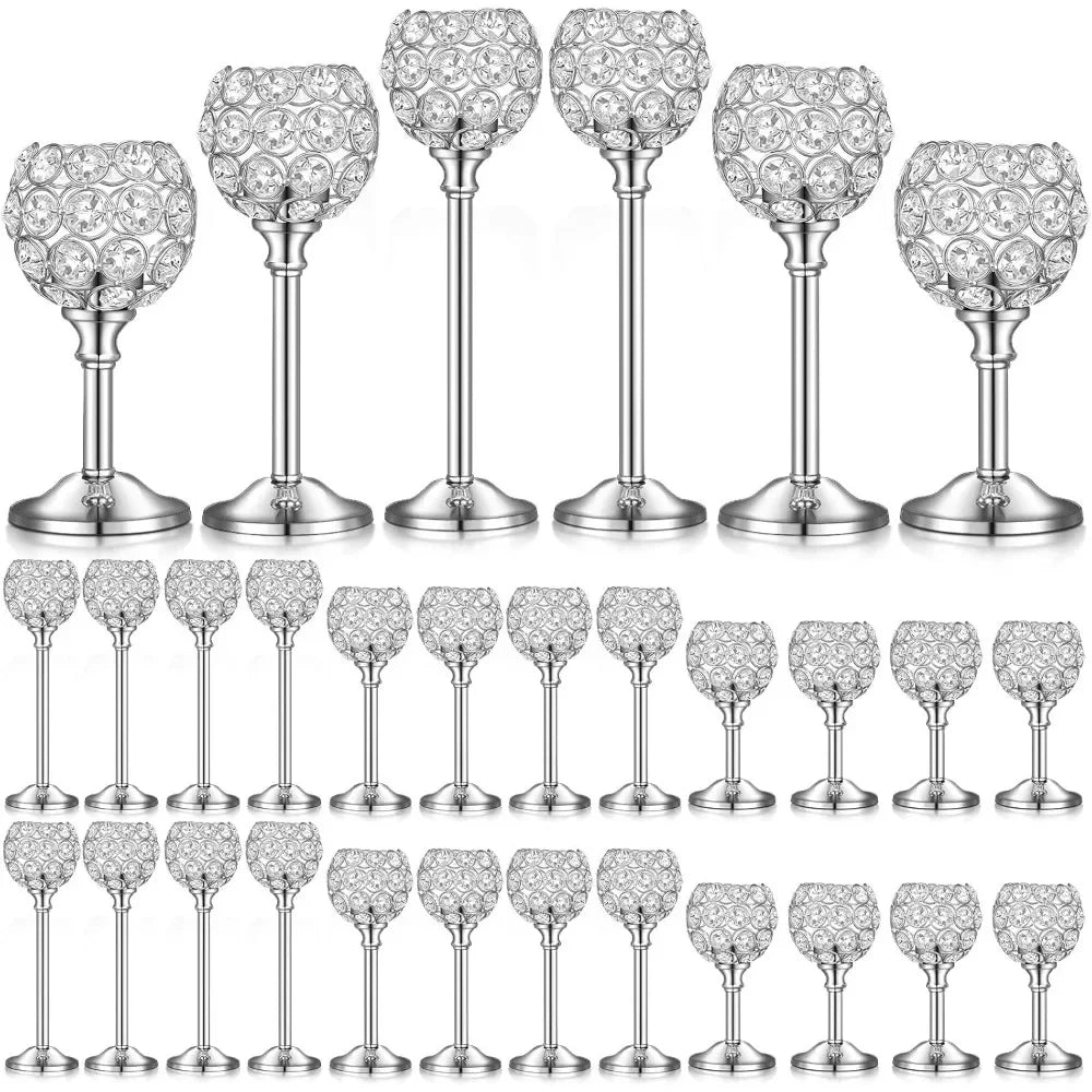 36 Pcs Crystal Candle Holders