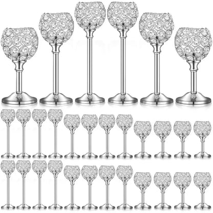 36 Pcs Crystal Candle Holders