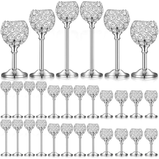 36 Pcs Crystal Candle Holders