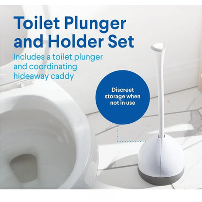 Toilet Plunger with Hideaway Storage Caddy