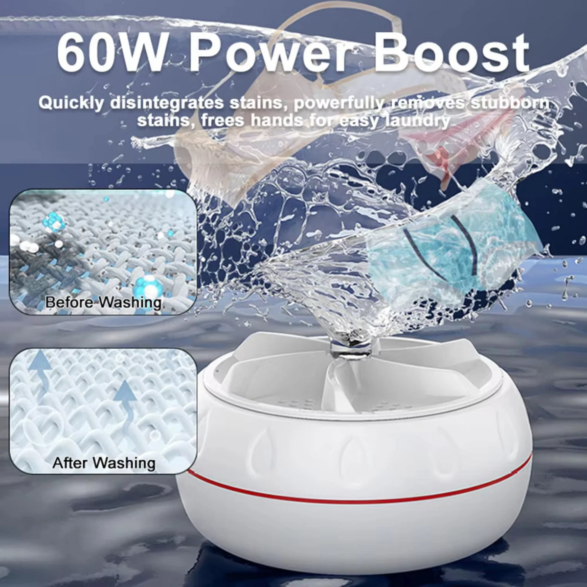 USB Rotating Turbo Fruit Kitchen Ultrasonic Dishwasher