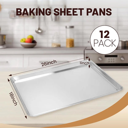 12 Pack Aluminum Baking Sheet Pan 6" × 18"