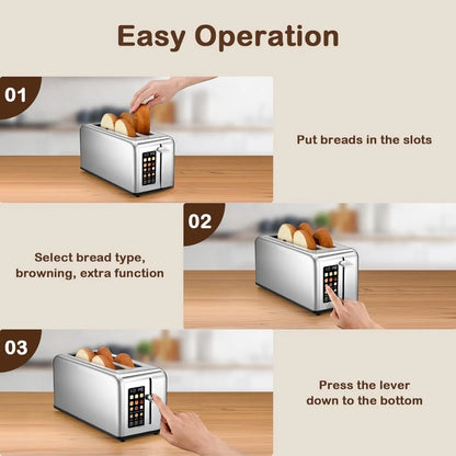 Stainless Steel Touch Screen Smart Bread Toaster