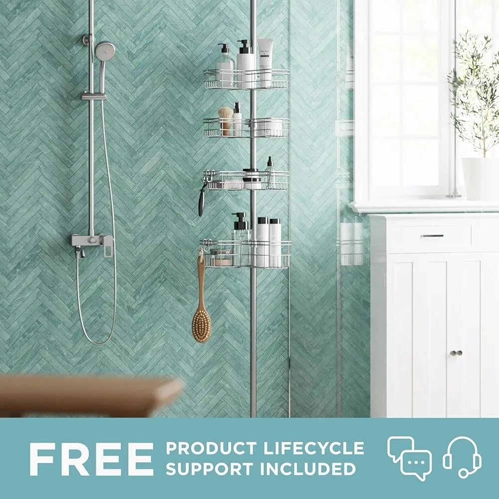 Adjustable Tension Pole Shower Caddy Corner Organizer