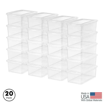 20 Pack Clear Stackable Totes