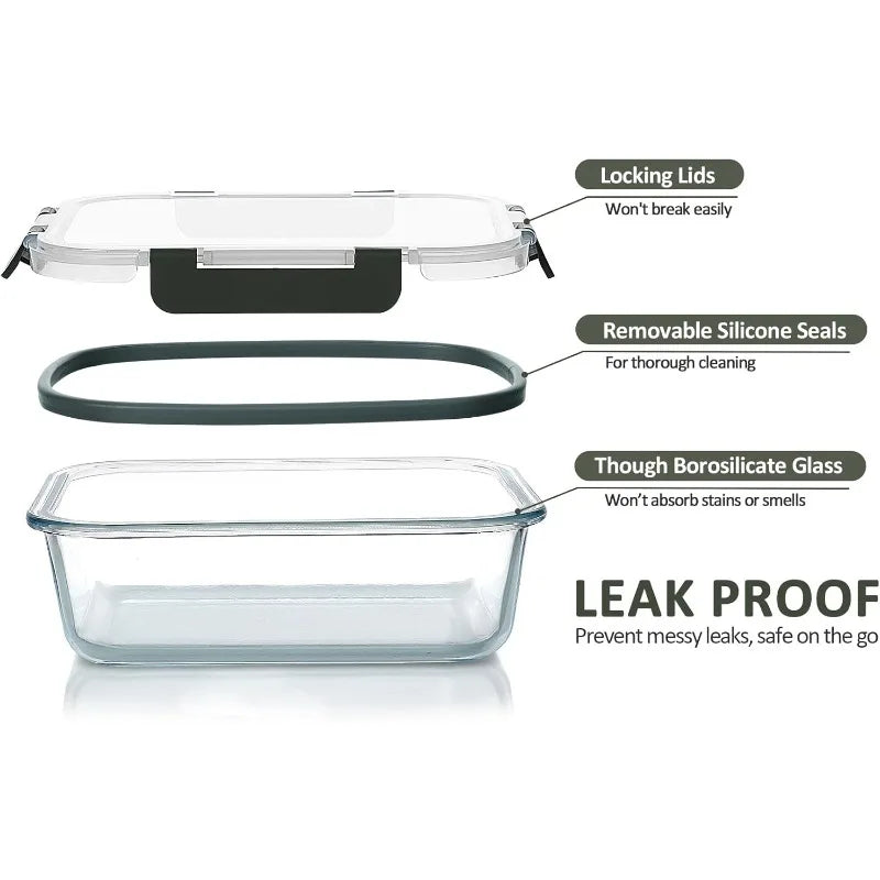 30 Piece Glass Food Storage Containers