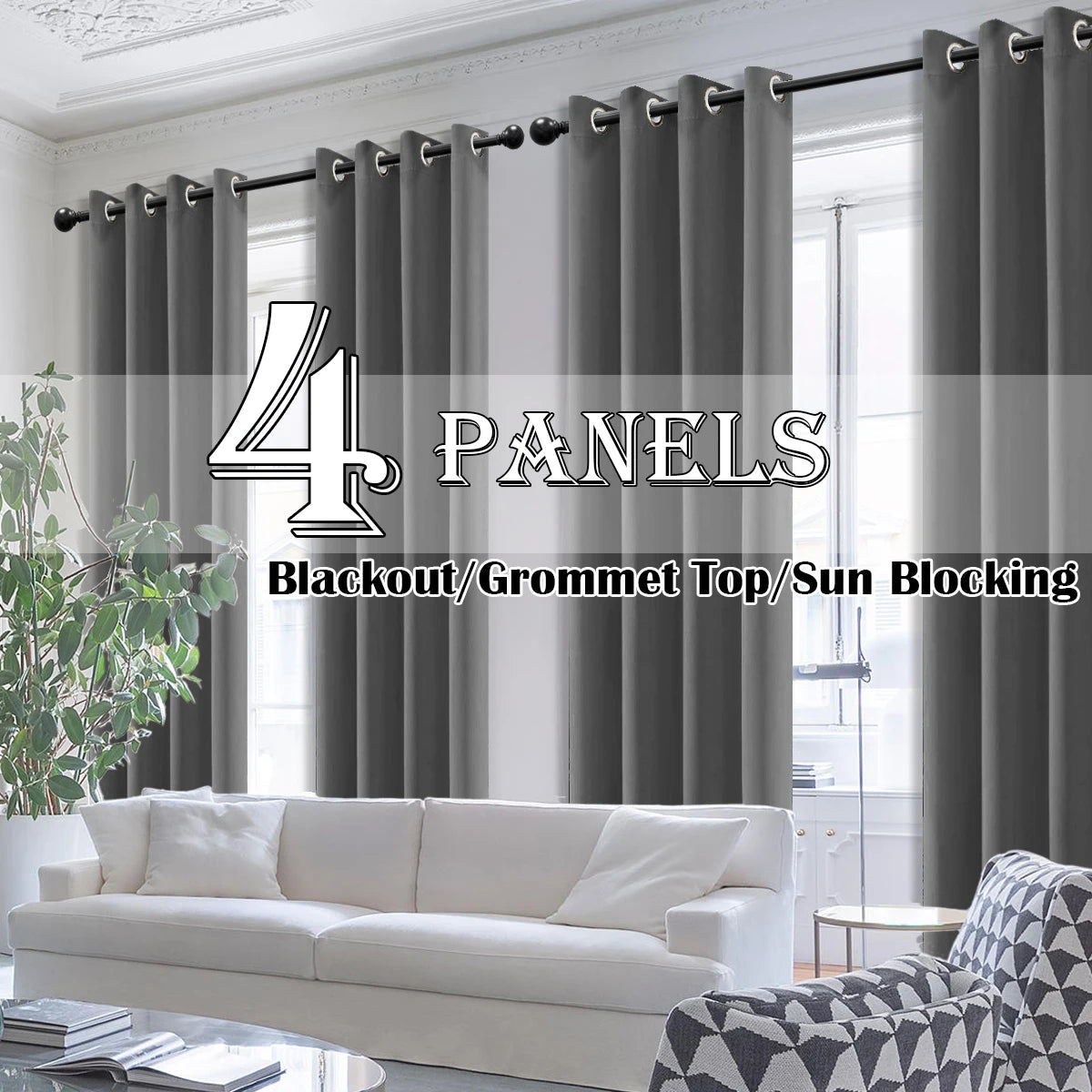 4 Piece Blackout Curtains