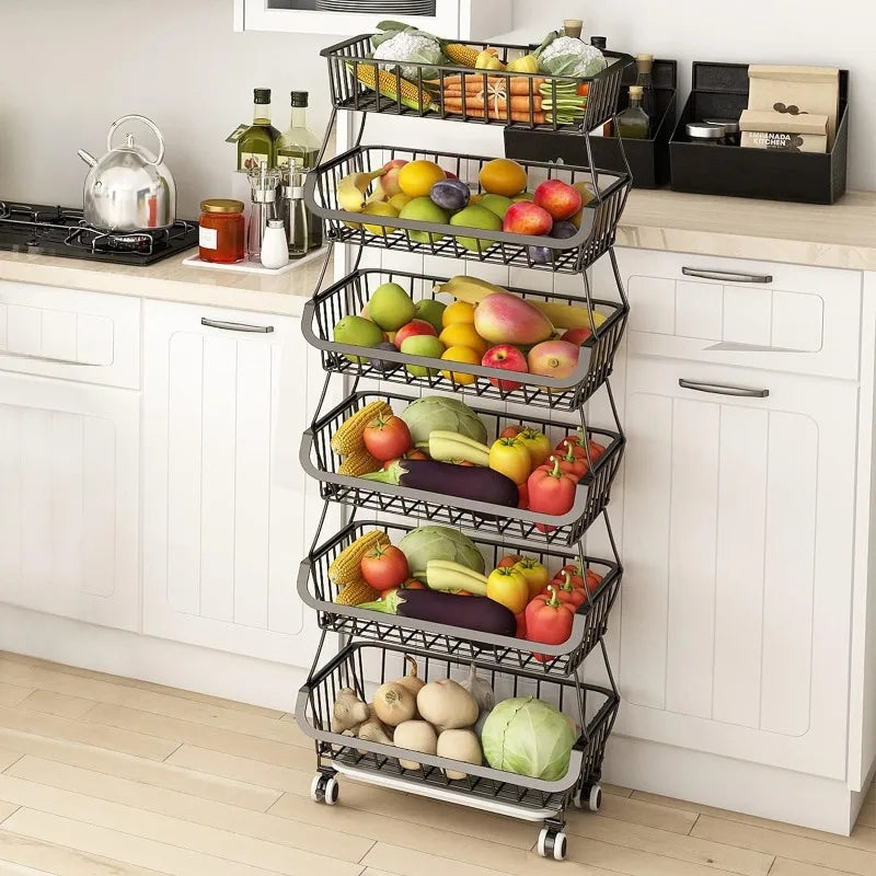 6 Tier Fruit Vegetable Basket for Kitchen