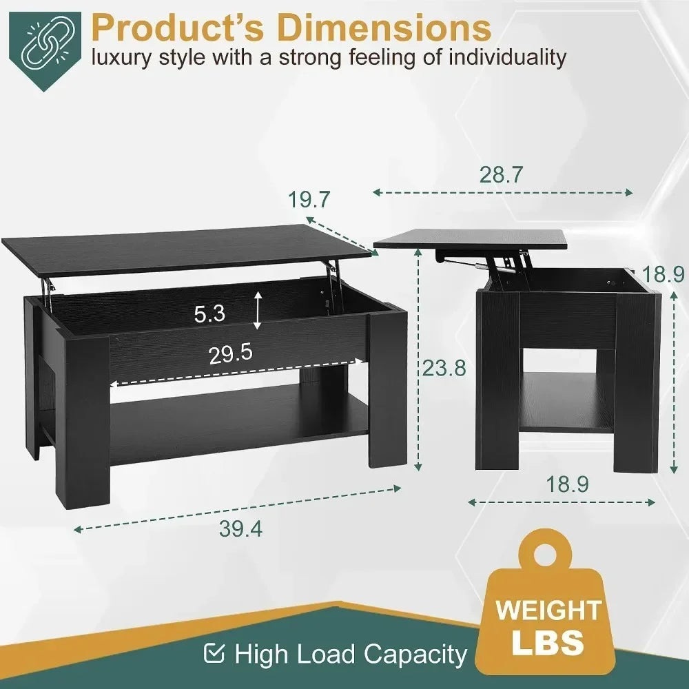 Lift Top Coffee Table with Hidden Compartment