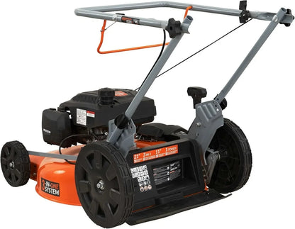 Push Lawn Mower with High Rear Wheels