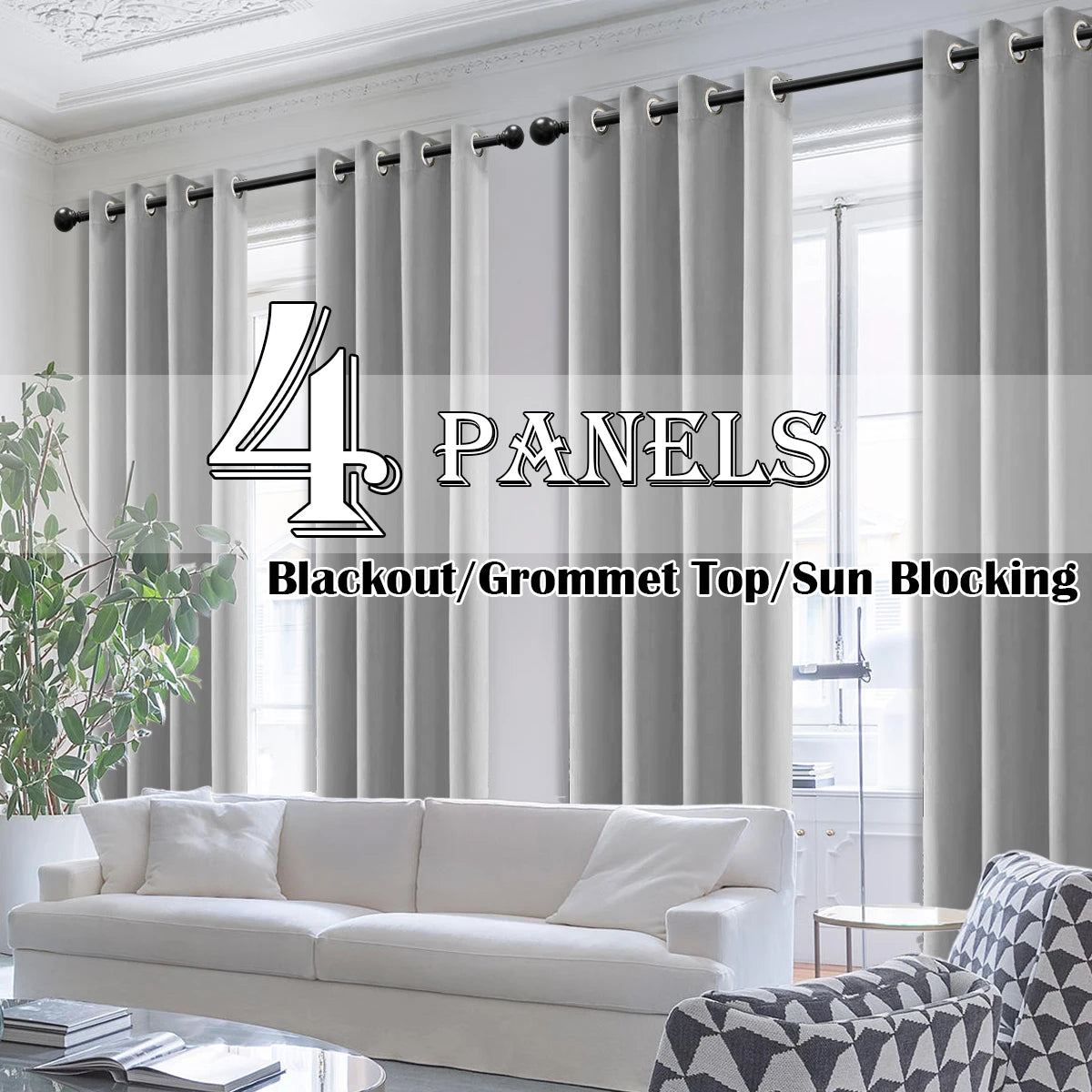 4 Piece Blackout Curtains