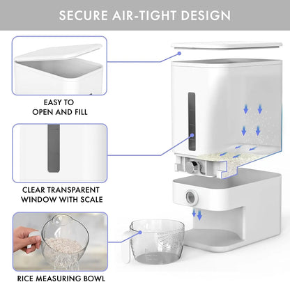25lb Rice Dispenser With Measuring Cup