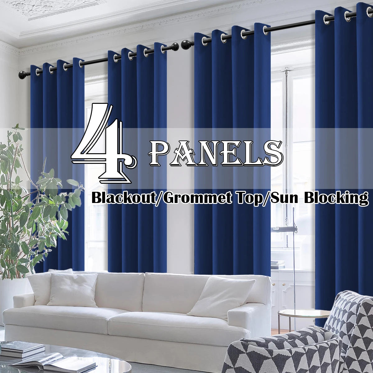4 Piece Blackout Curtains