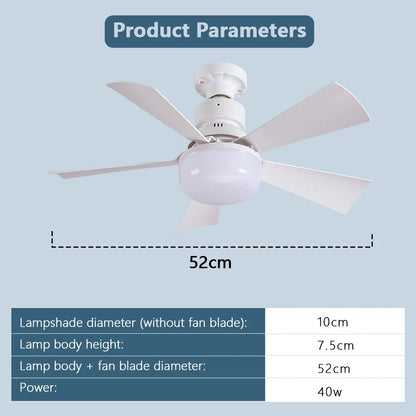 Silent Ceiling Fan with Light and Remote