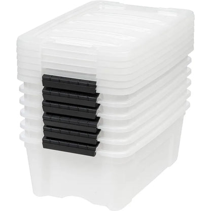 6 Pack Stackable Plastic Storage Bins