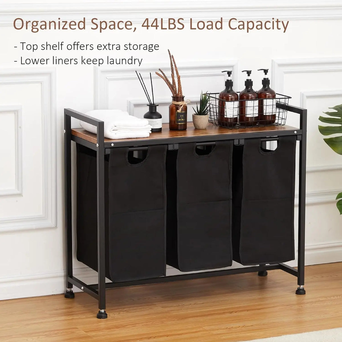 Laundry Sorter 2 Section with Removable Laundry Bag