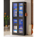 Bookcase with Doors and LED Light