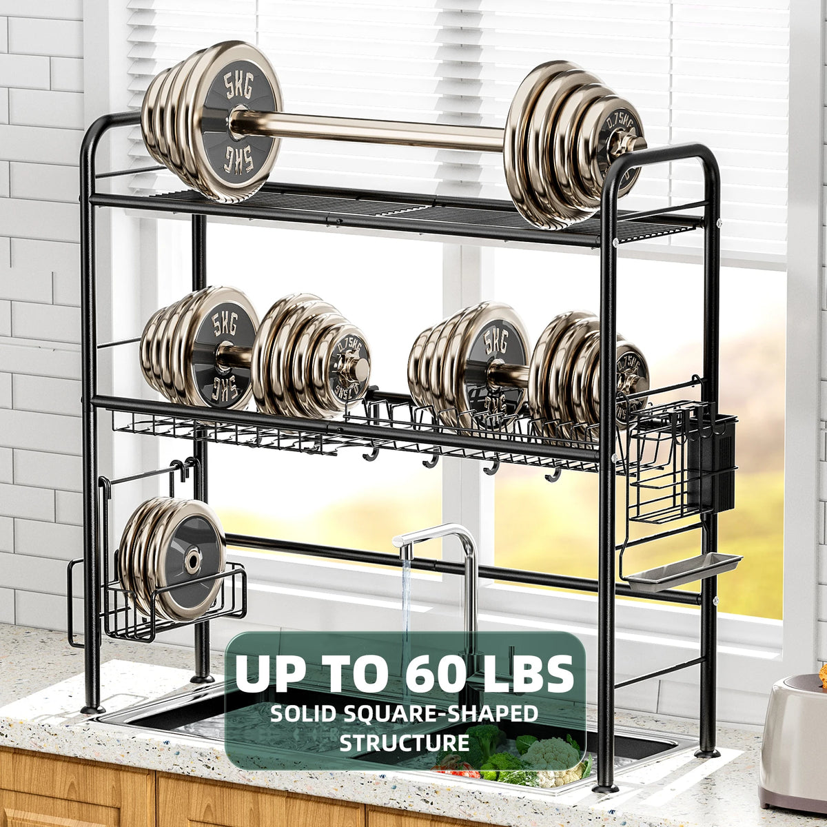 2 Tier Over The Sink Dish Drying Rack