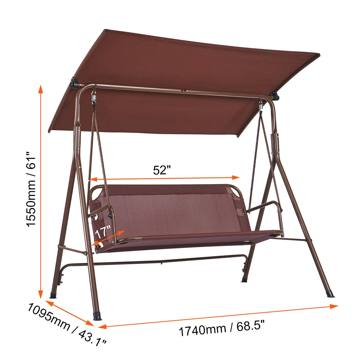 3-Seat Patio Swing Chair