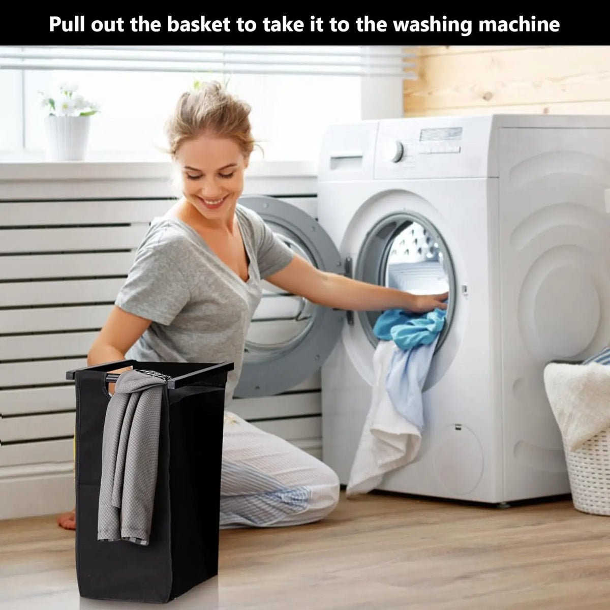 Laundry Sorter 2 Section with Removable Laundry Bag