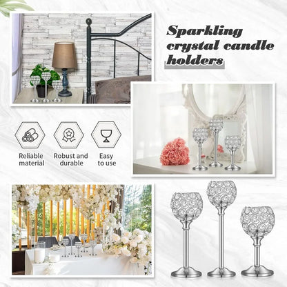 36 Pcs Crystal Candle Holders