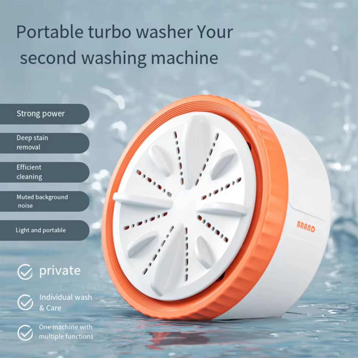 USB Rotating Turbo Fruit Kitchen Ultrasonic Dishwasher
