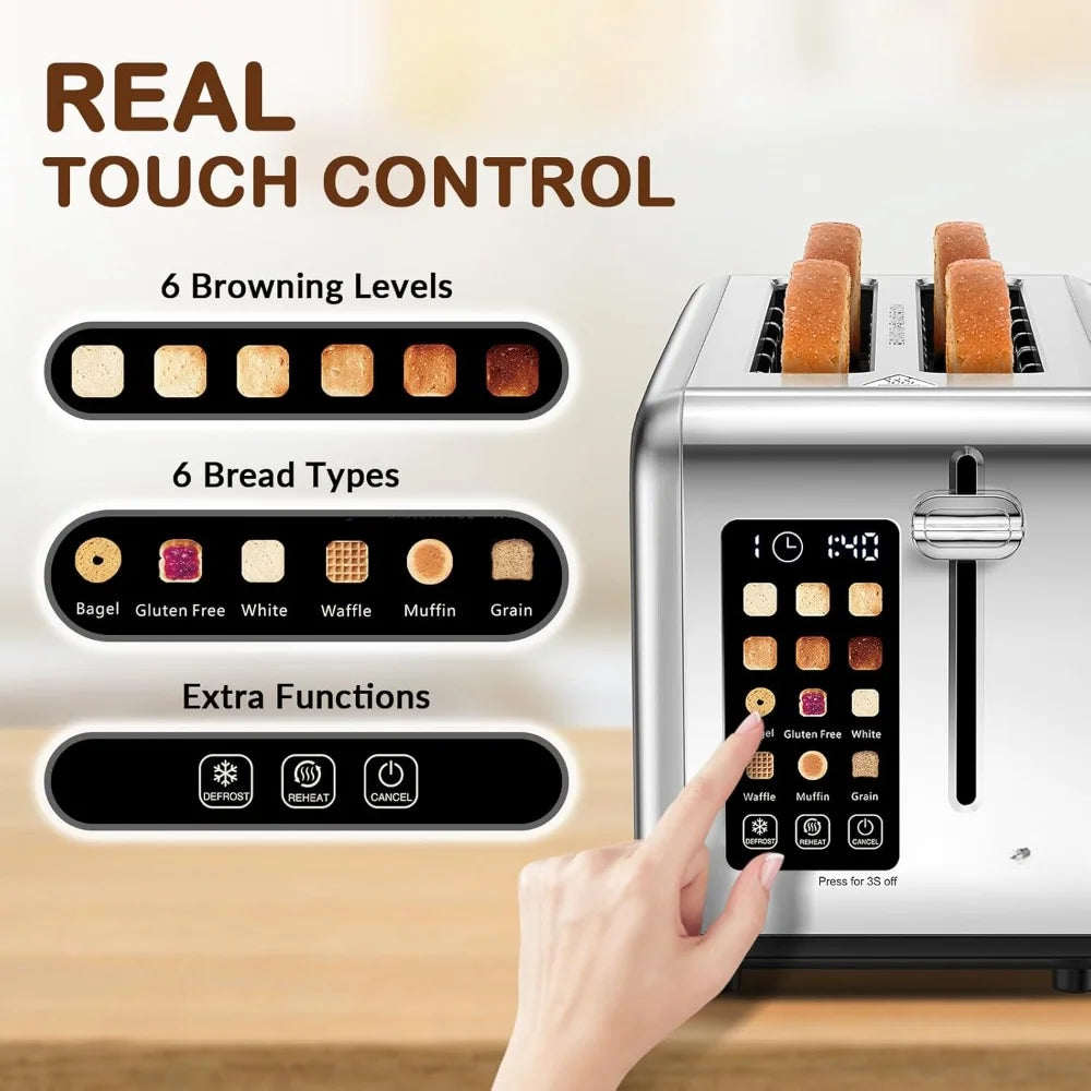 Stainless Steel Touch Screen Smart Bread Toaster