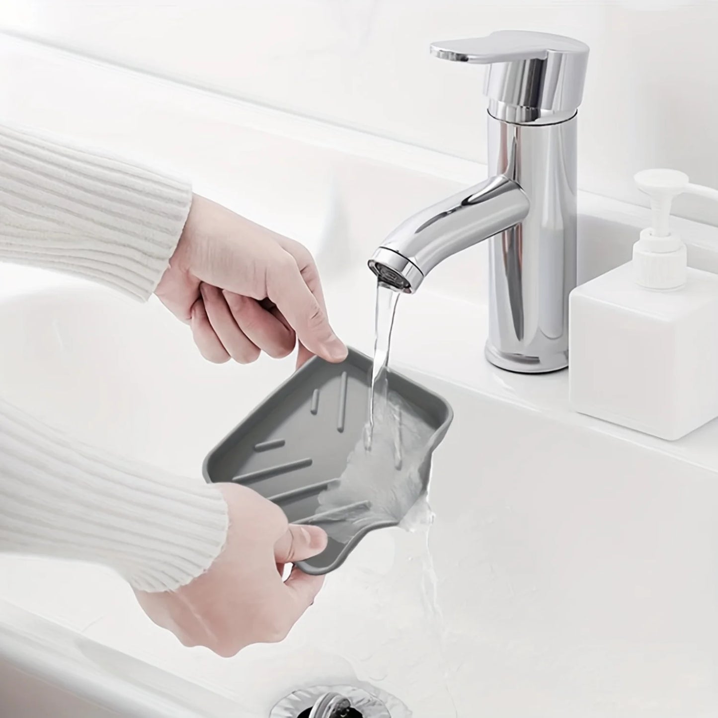 Sink Soap Sponge Holder with Drain Tray