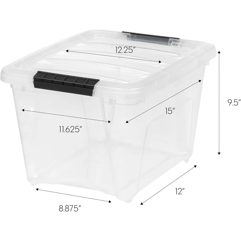 6 Pack Stackable Plastic Storage Bins