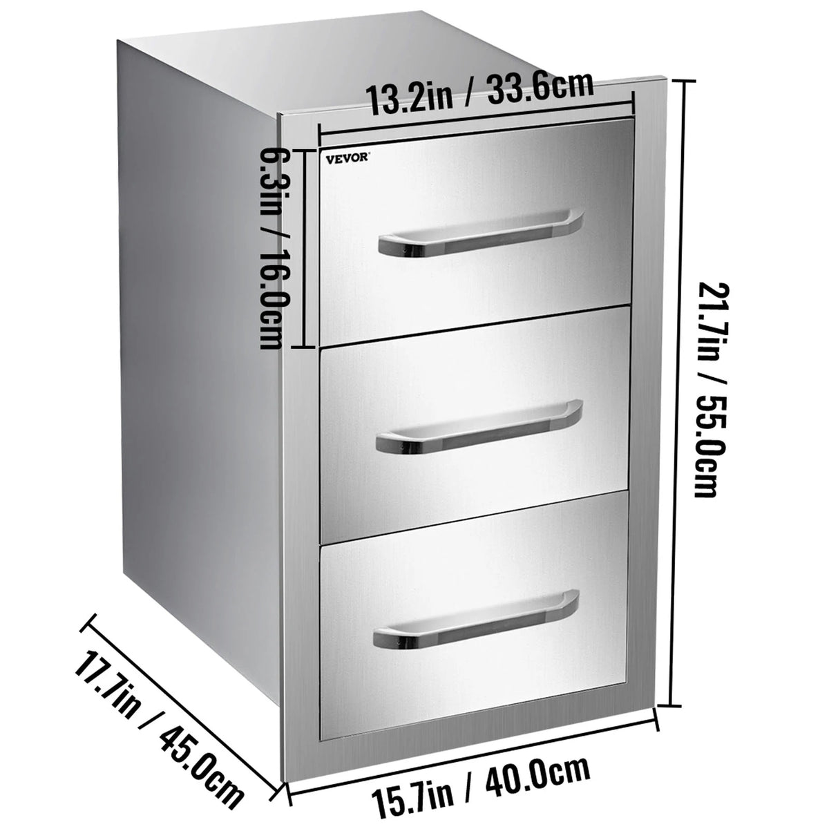 Stainless Steel Kitchen Multiple Access Drawer
