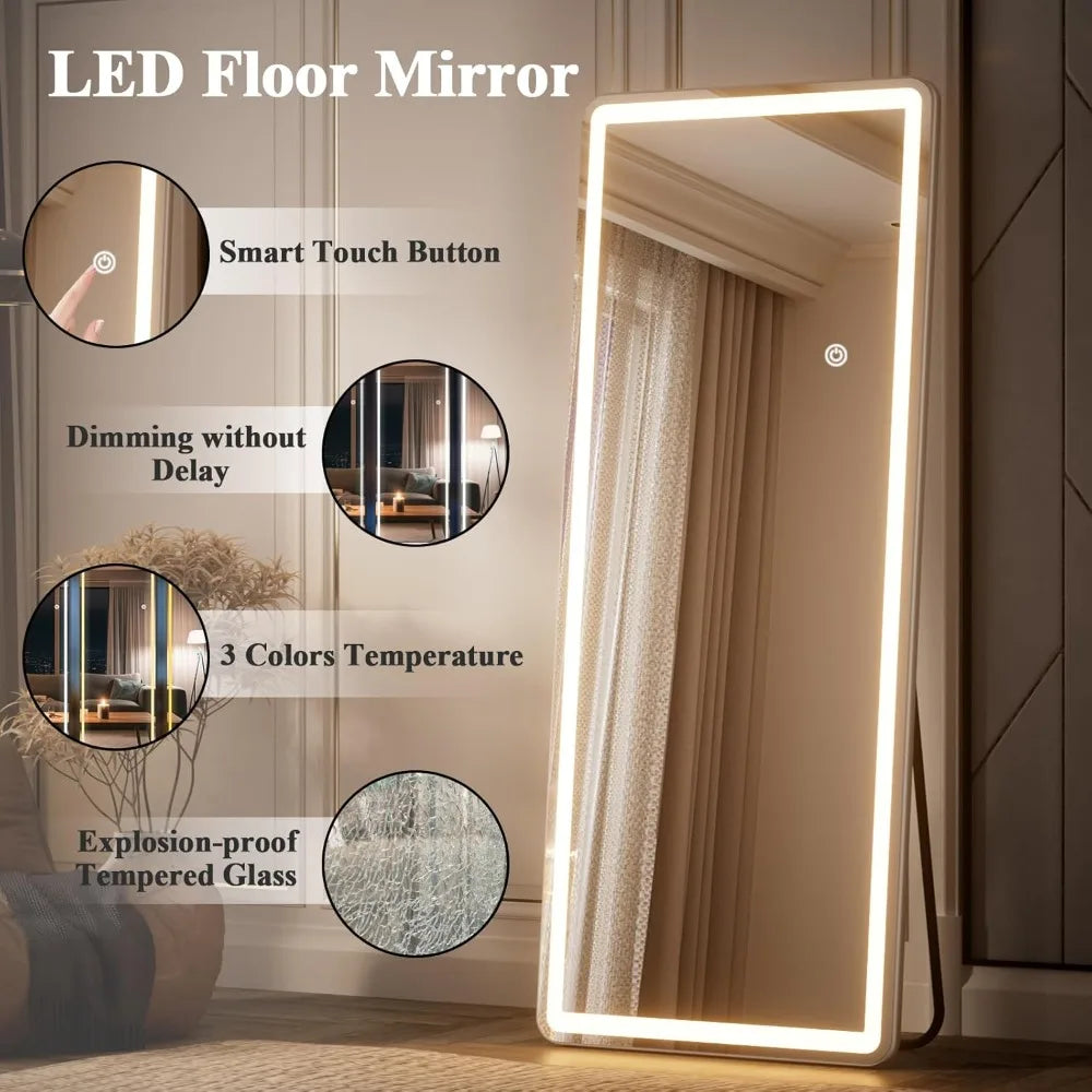 LED full-length mirror