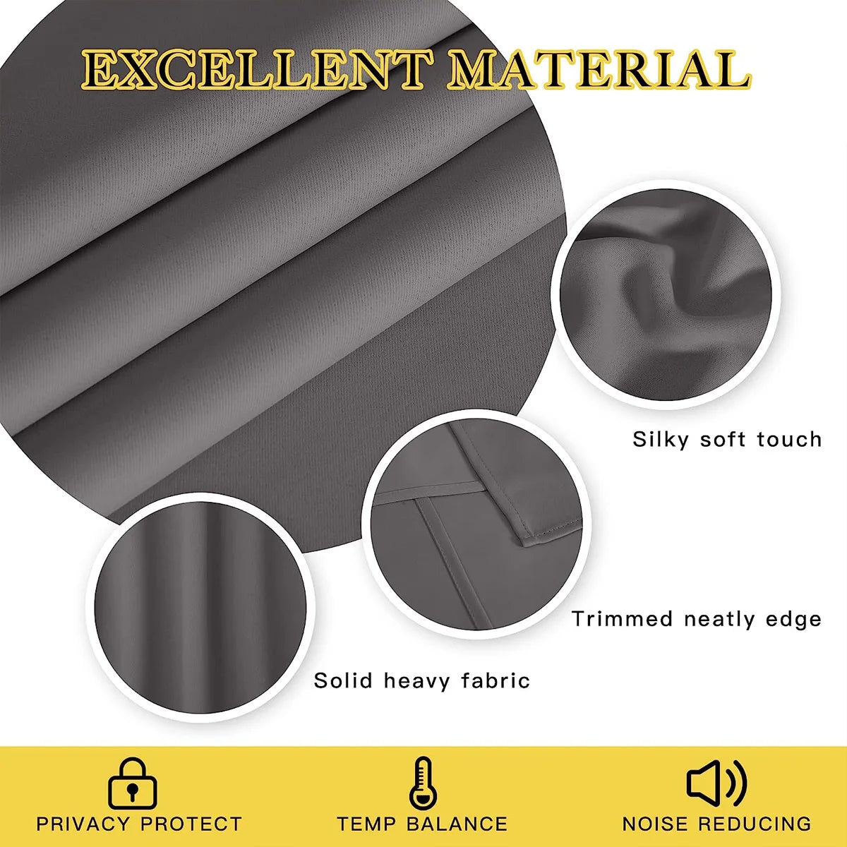4 Piece Blackout Curtains