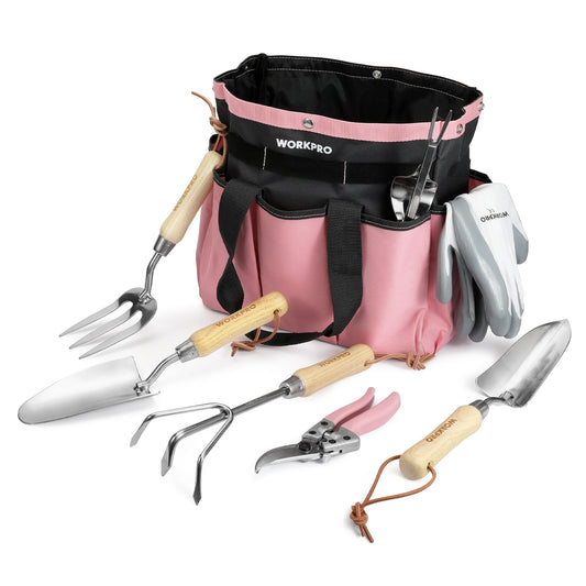 8-Piece Pink Garden Tool Set