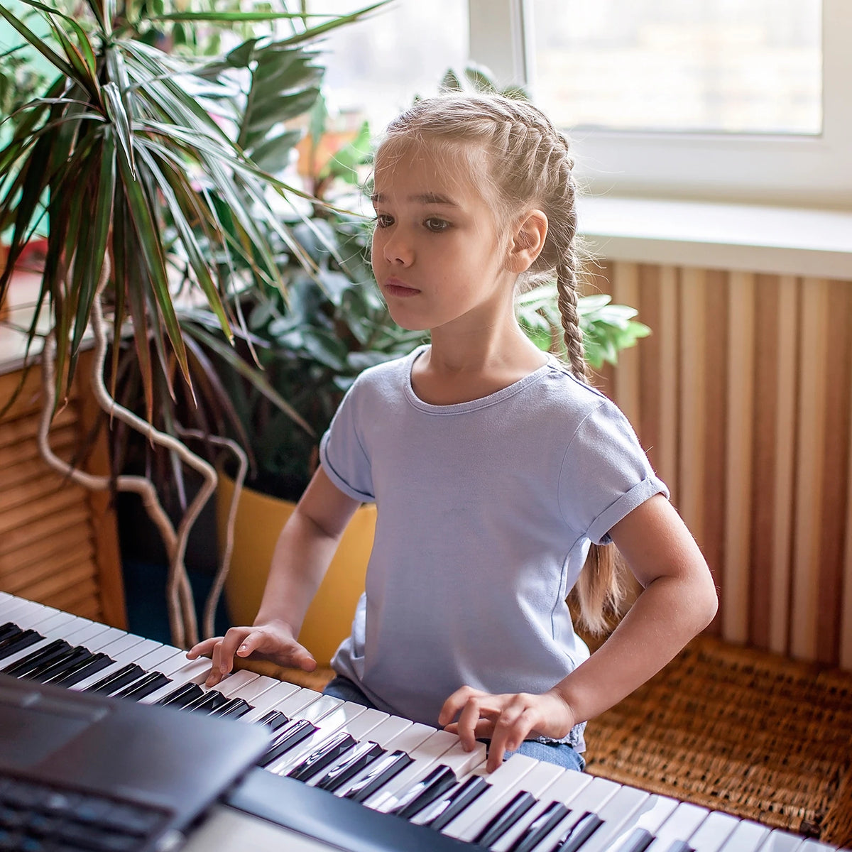 88-key Vertical Black Electric Piano
