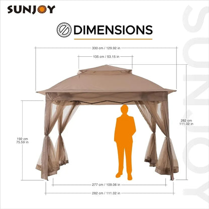 Portable Steel Frame 2-Tier Top Canopy/Tent