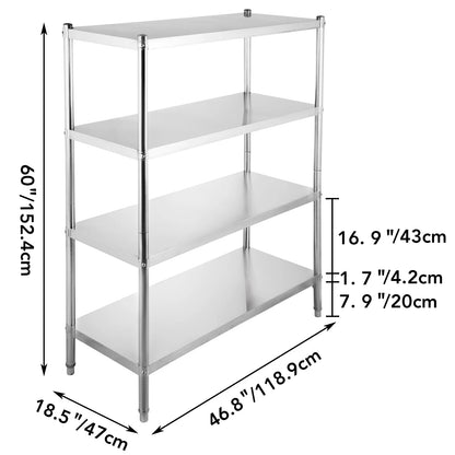 4-Tier 5-Tier Stainless Steel Storage Rack Shelf