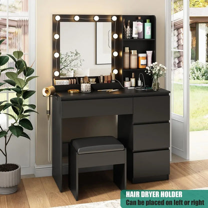 Makeup Vanity Desk Set with Mirror Light