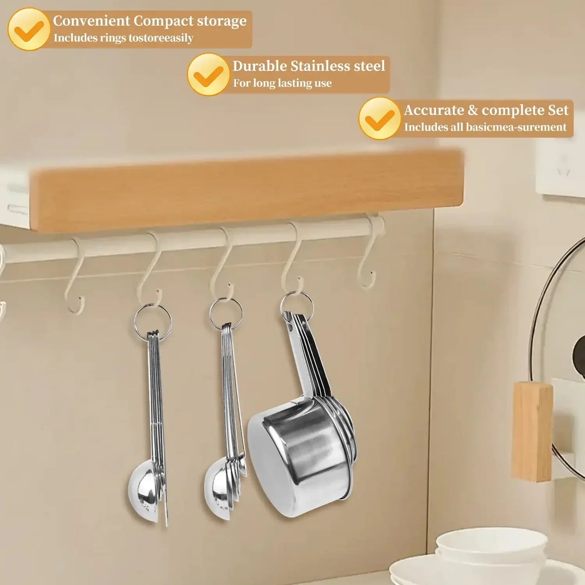 18-Piece Stainless Steel Measuring Cups and Spoons Set
