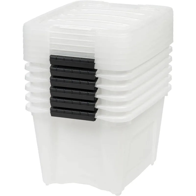 6 Pack Stackable Plastic Storage Bins