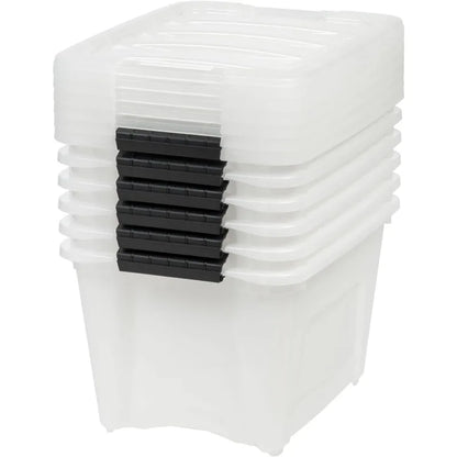 6 Pack Stackable Plastic Storage Bins