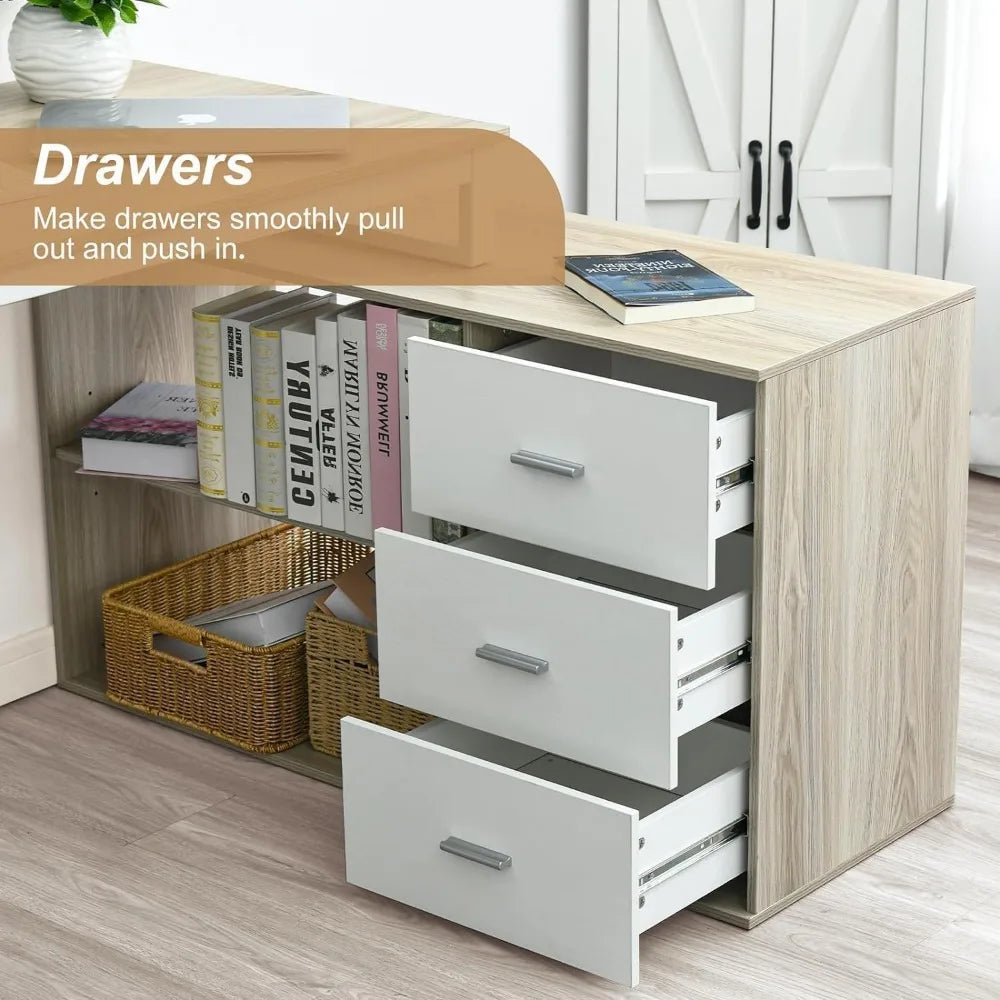 Computer Desk with Storage Shelves